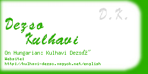 dezso kulhavi business card